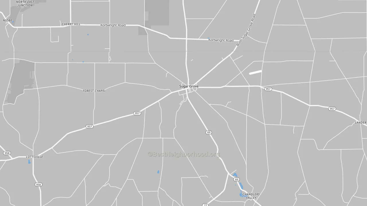 Transit Grade map of Sugar Grove, PA