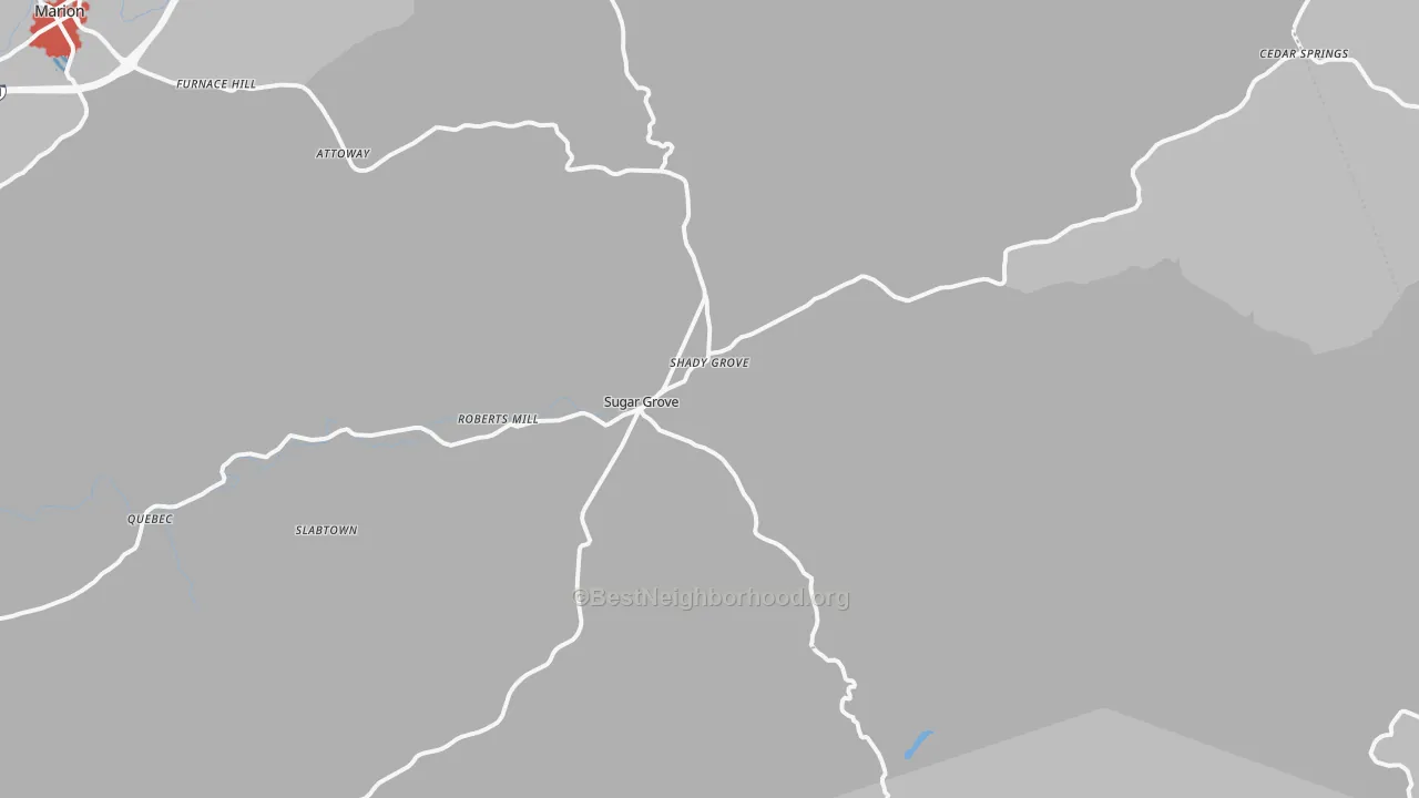 Transit Grade map of Sugar Grove, VA
