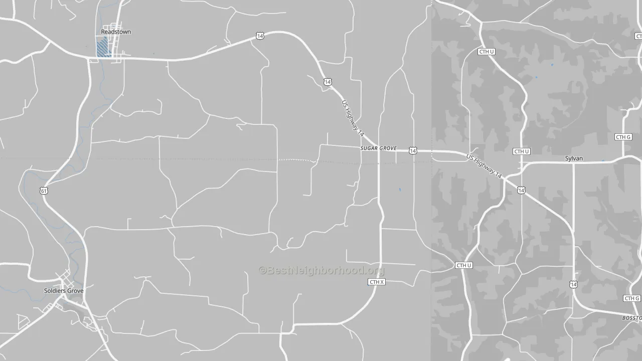 Transit Grade map of Sugar Grove, WI