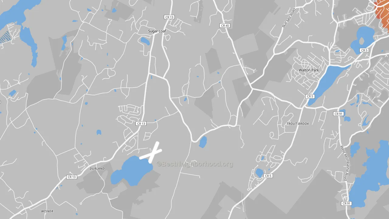 Transit Grade map of Sugar Loaf, NY