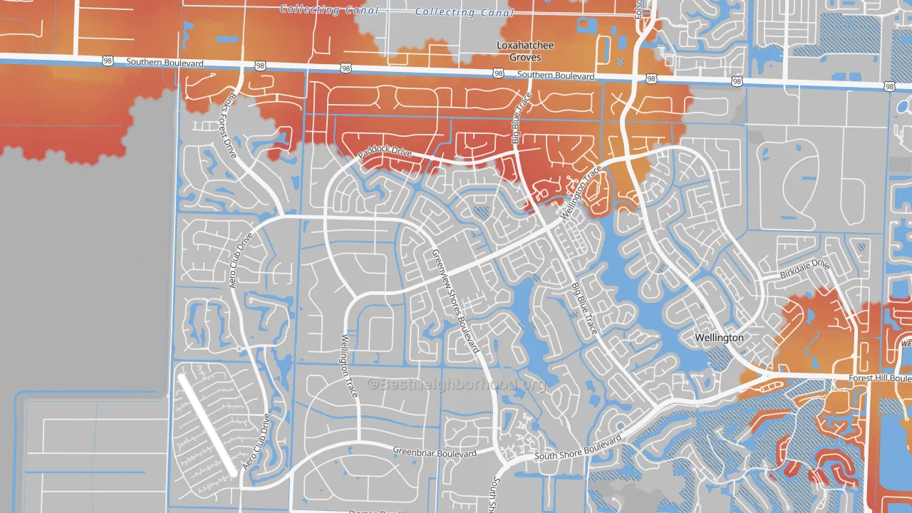 Transit Grade map of Sugar Pond Manor of Wellington, Wellington, FL