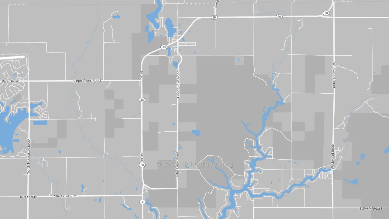 Transit Grade map of Sugar Rapids, MI