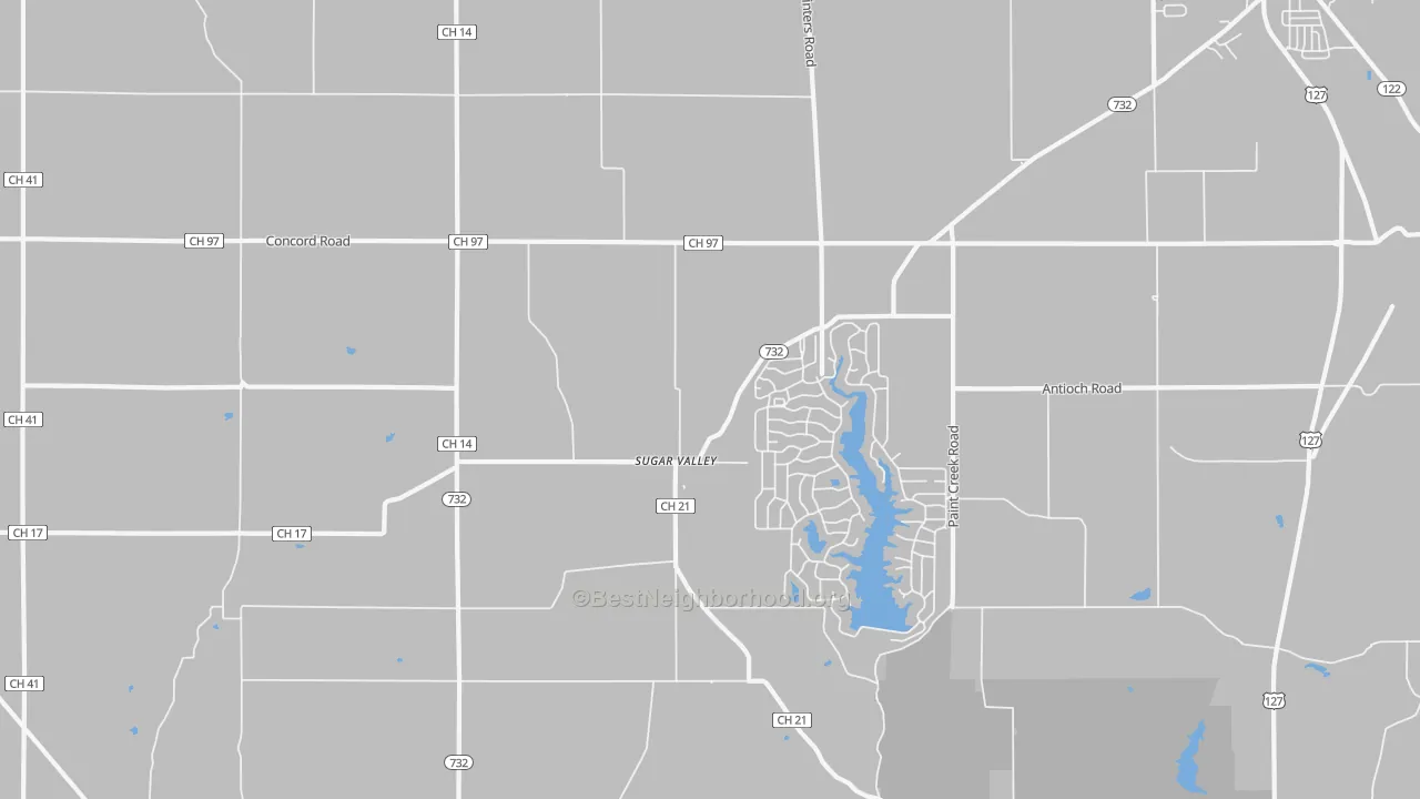Transit Grade map of Sugar Valley, OH