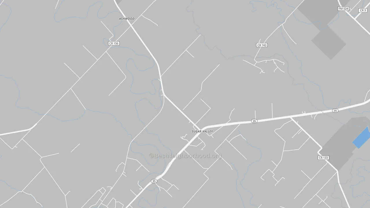 Transit Grade map of Sugar Valley, TX