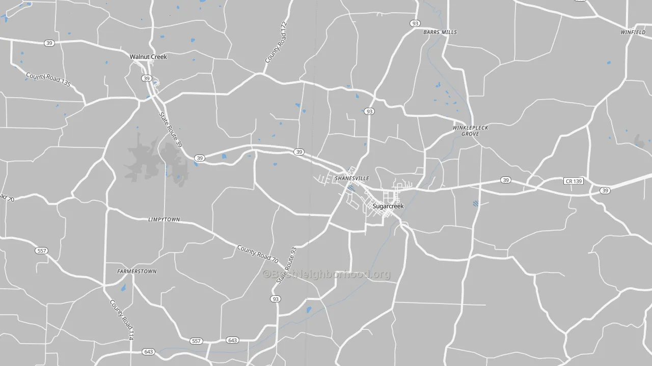 Transit Grade map of Sugarcreek, OH