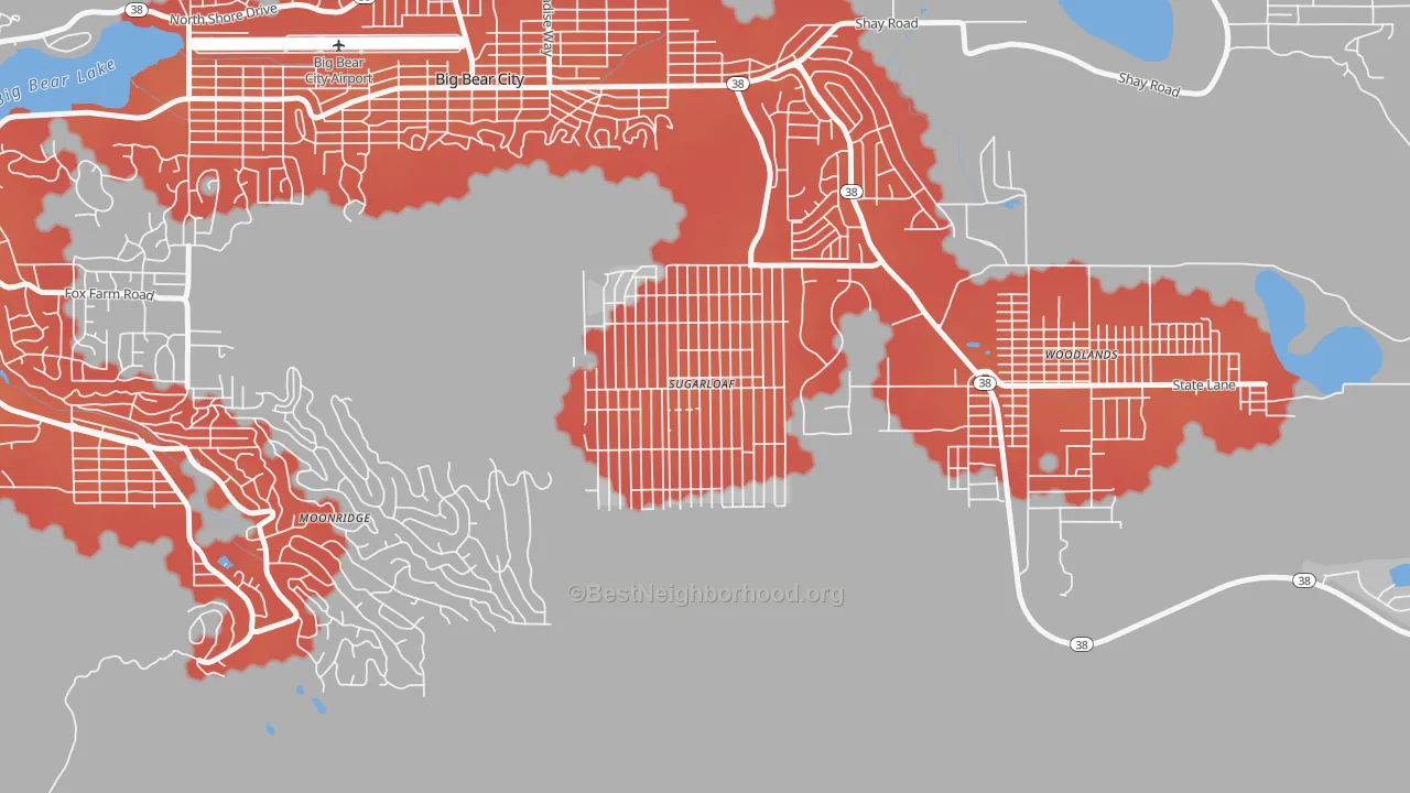 Transit Grade map of Sugarloaf, CA