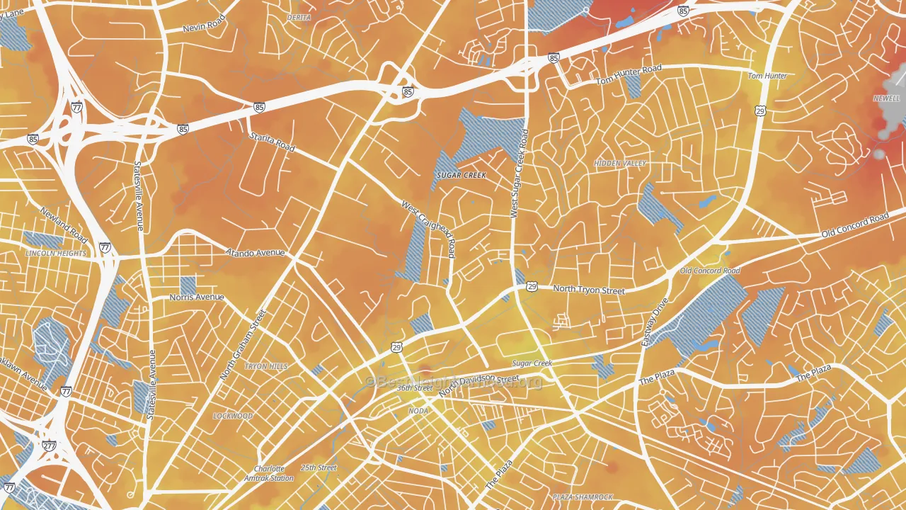 Transit Grade map of Sugaw Creek, Charlotte, NC