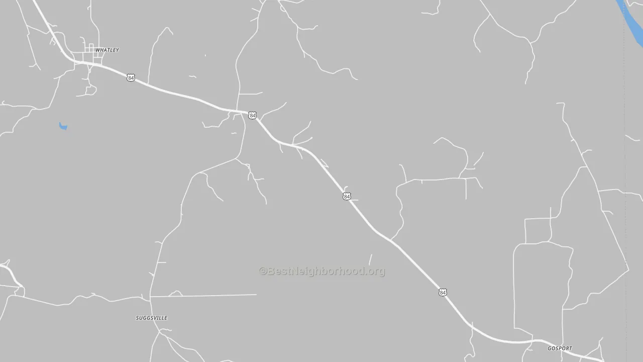 Transit Grade map of Suggsville, AL