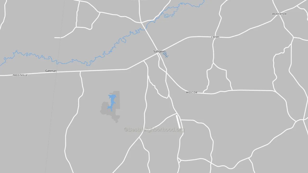 Transit Grade map of Sulligent, AL