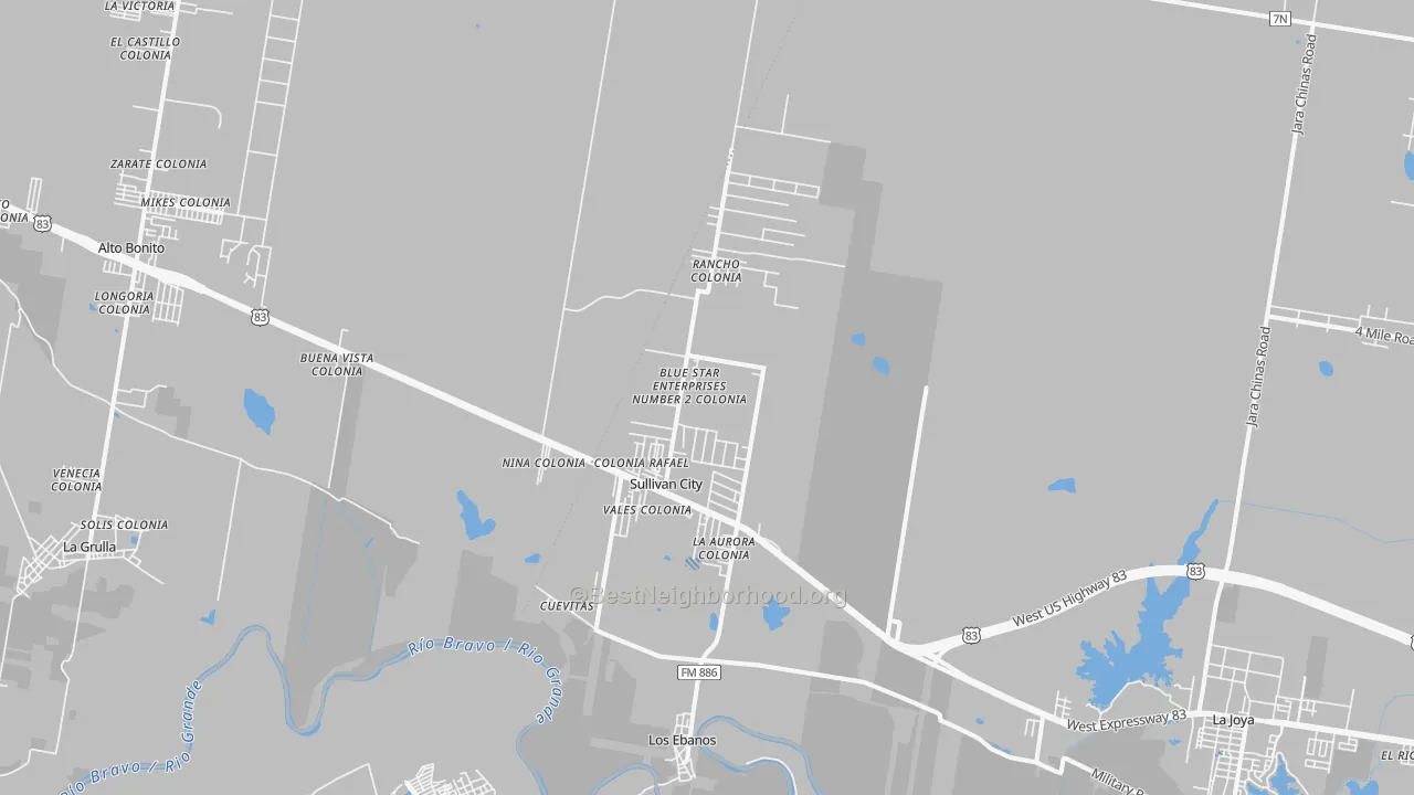 Transit Grade map of Sullivan City, TX