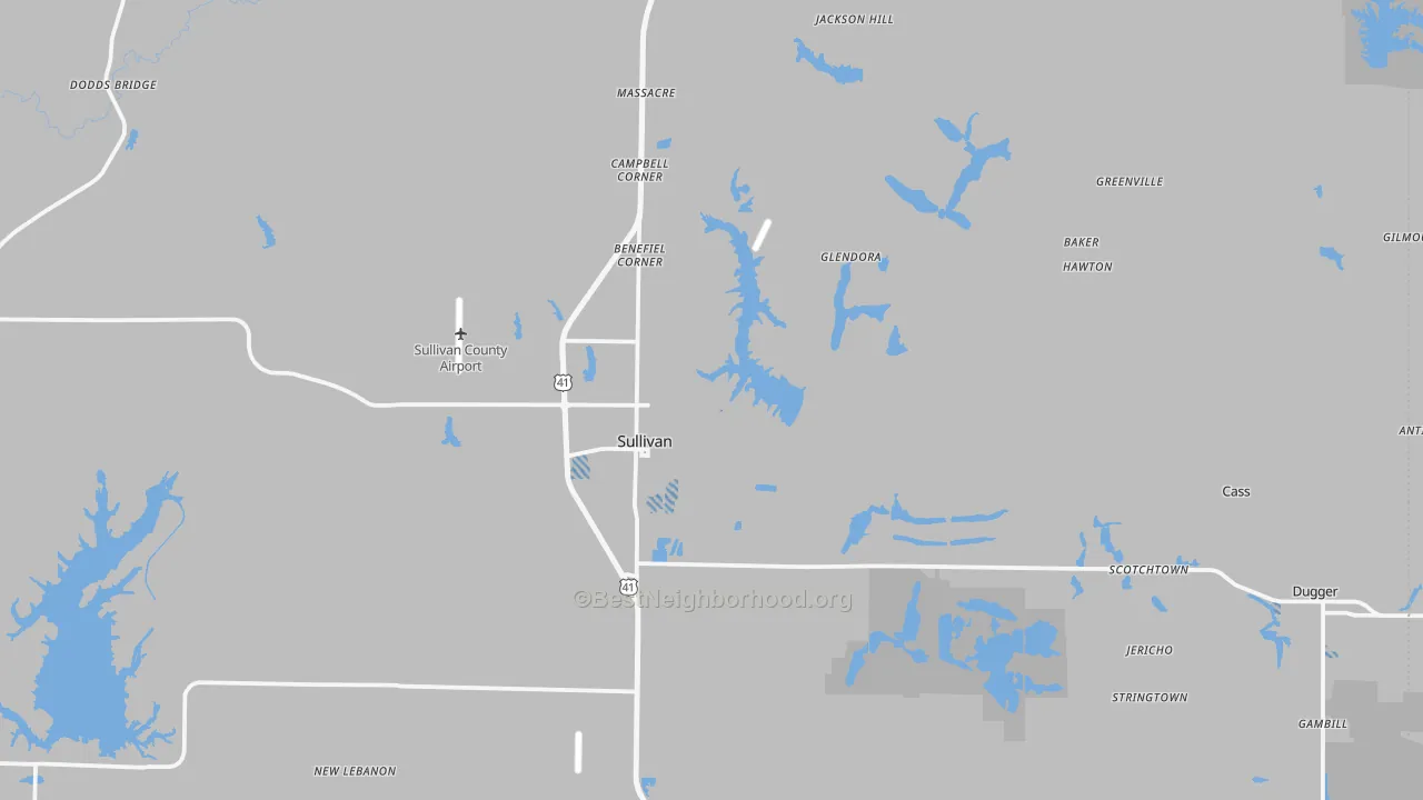 Transit Grade map of Sullivan County, IN