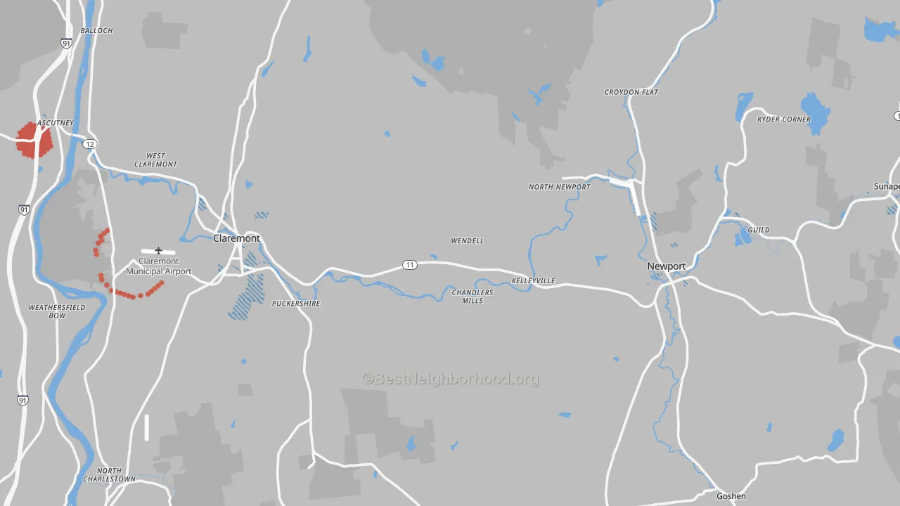 Transit Grade map of Sullivan County, NH
