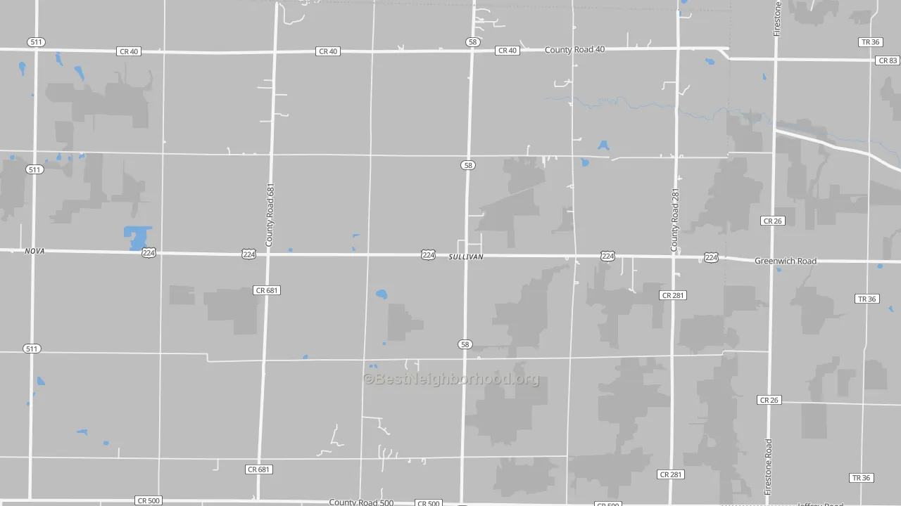 Transit Grade map of Sullivan, OH