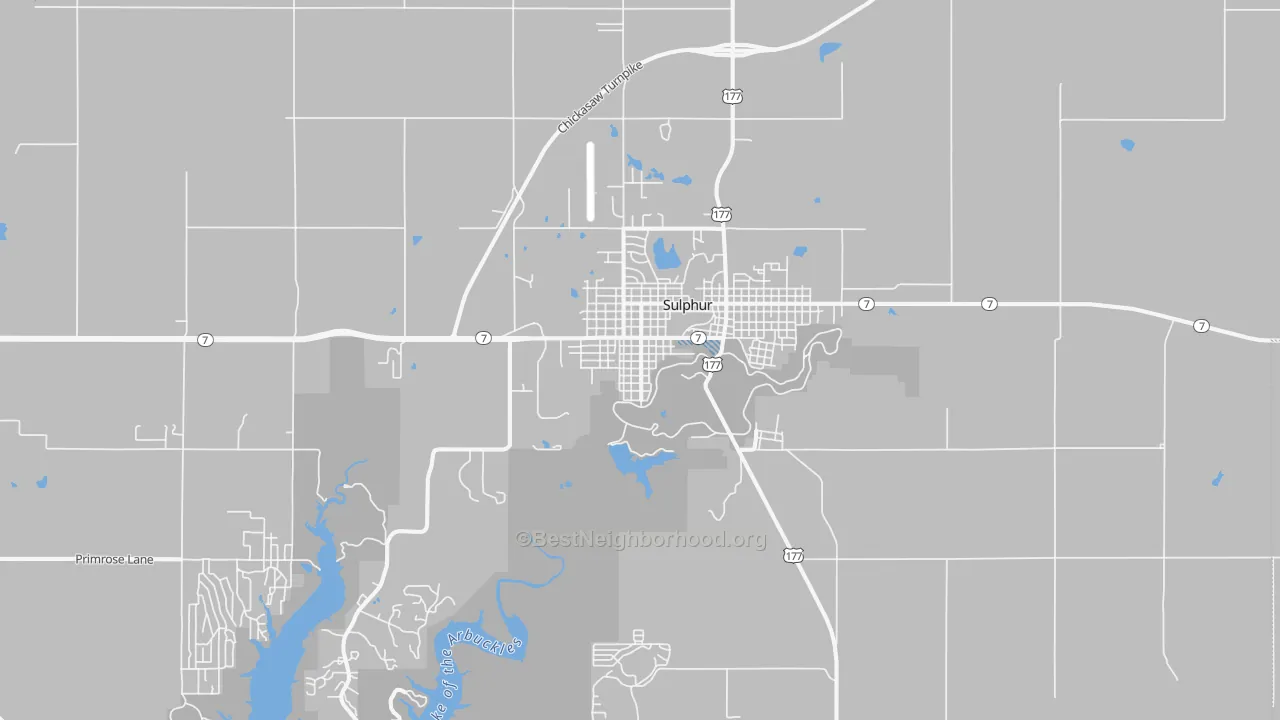 Transit Grade map of Sulphur, OK
