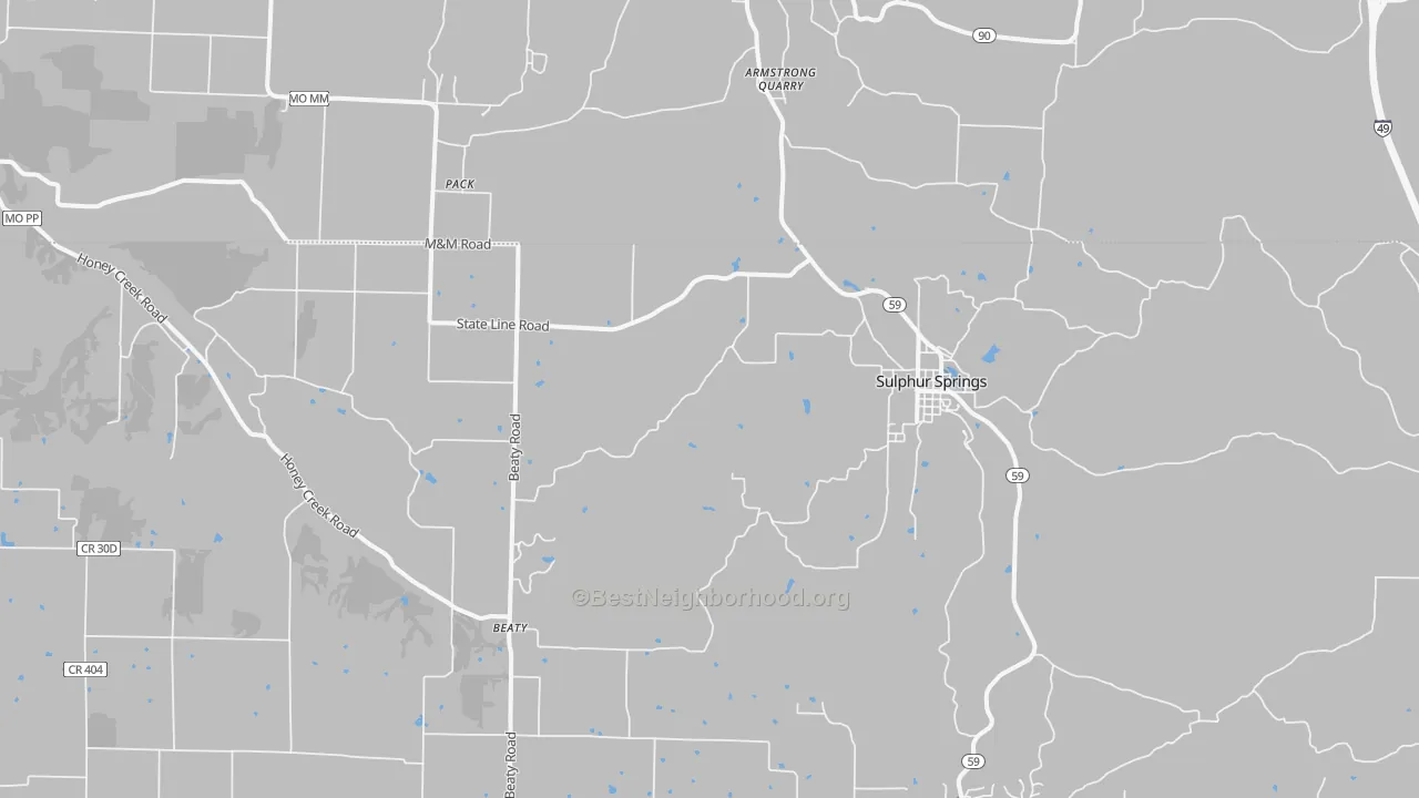 Transit Grade map of Sulphur Springs, AR