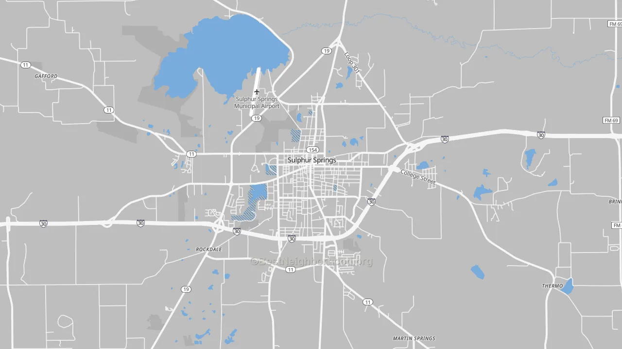 Transit Grade map of Sulphur Springs, TX