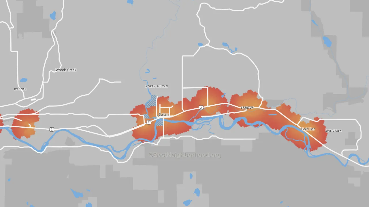 Transit Grade map of Sultan, WA