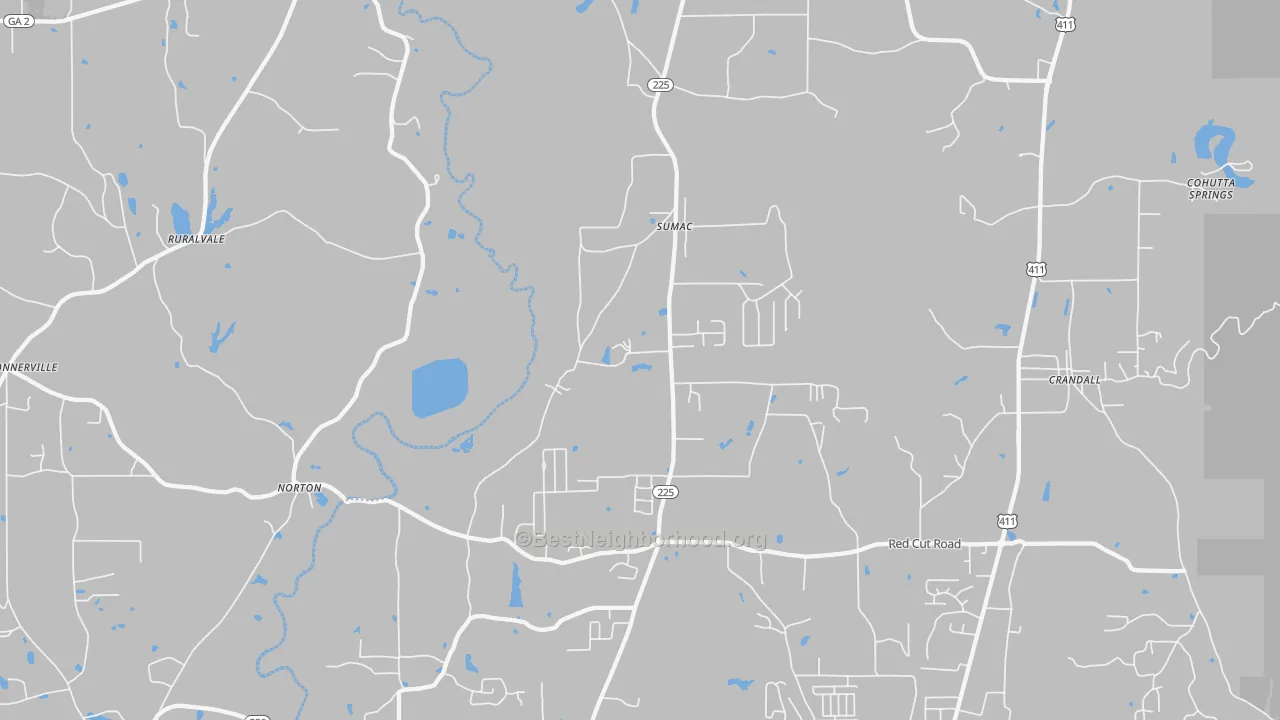 Transit Grade map of Sumac, GA