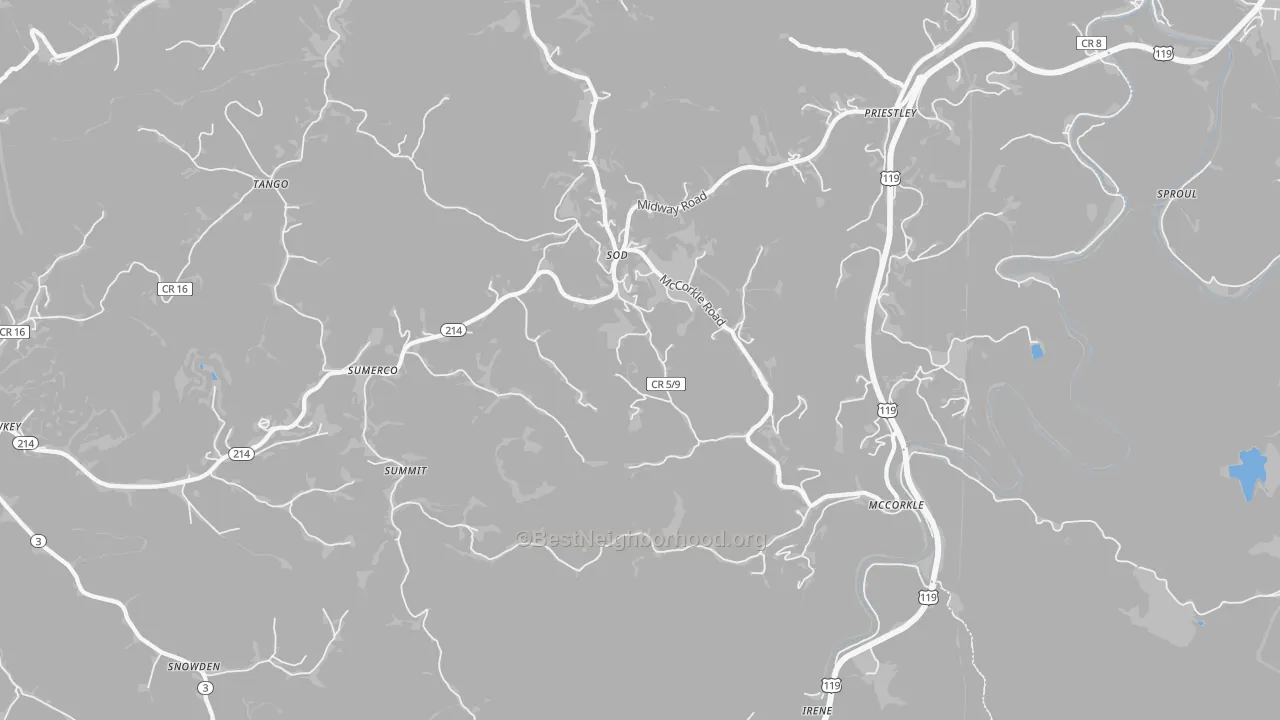 Transit Grade map of Sumerco, WV