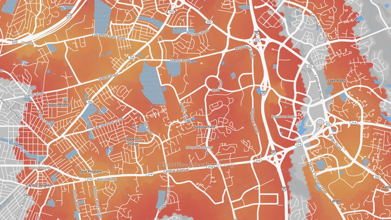 Transit Grade map of Summerfield, MD