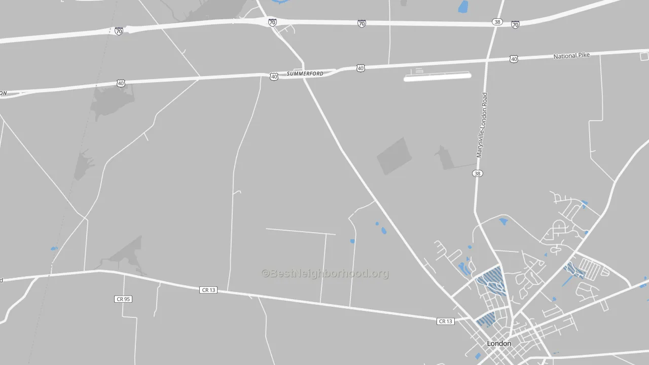 Transit Grade map of Summerford, OH