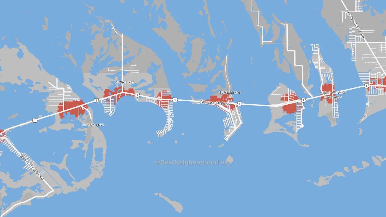 Transit Grade map of Summerland Key, FL