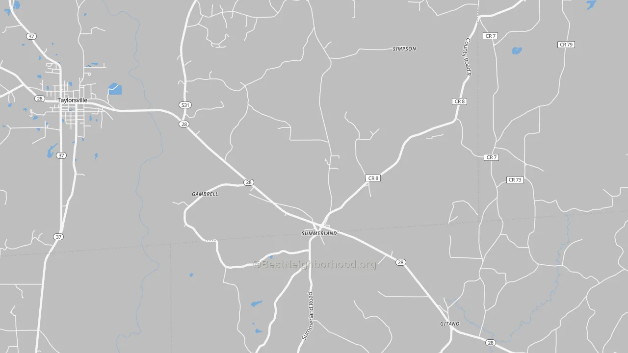 Transit Grade map of Summerland, MS