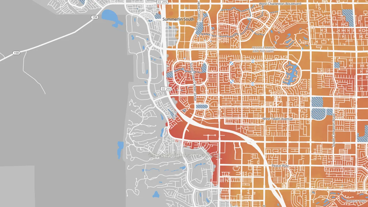Transit Grade map of Summerlin South, NV