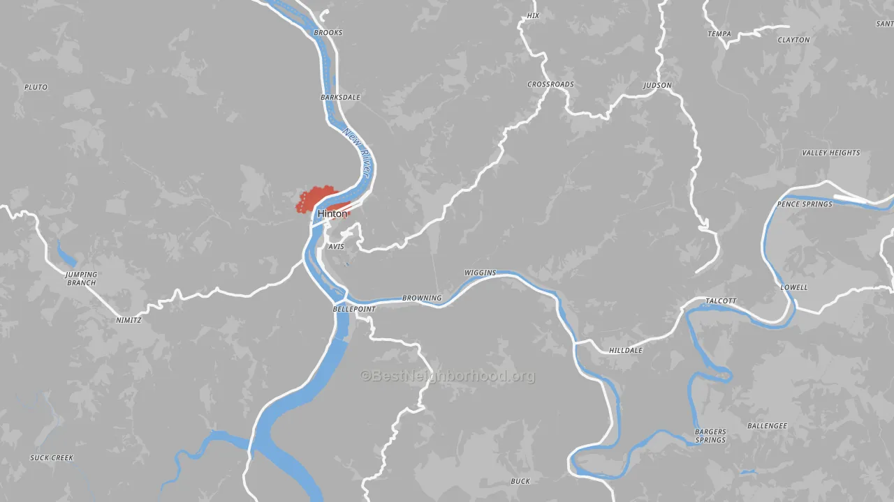 Transit Grade map of Summers County, WV