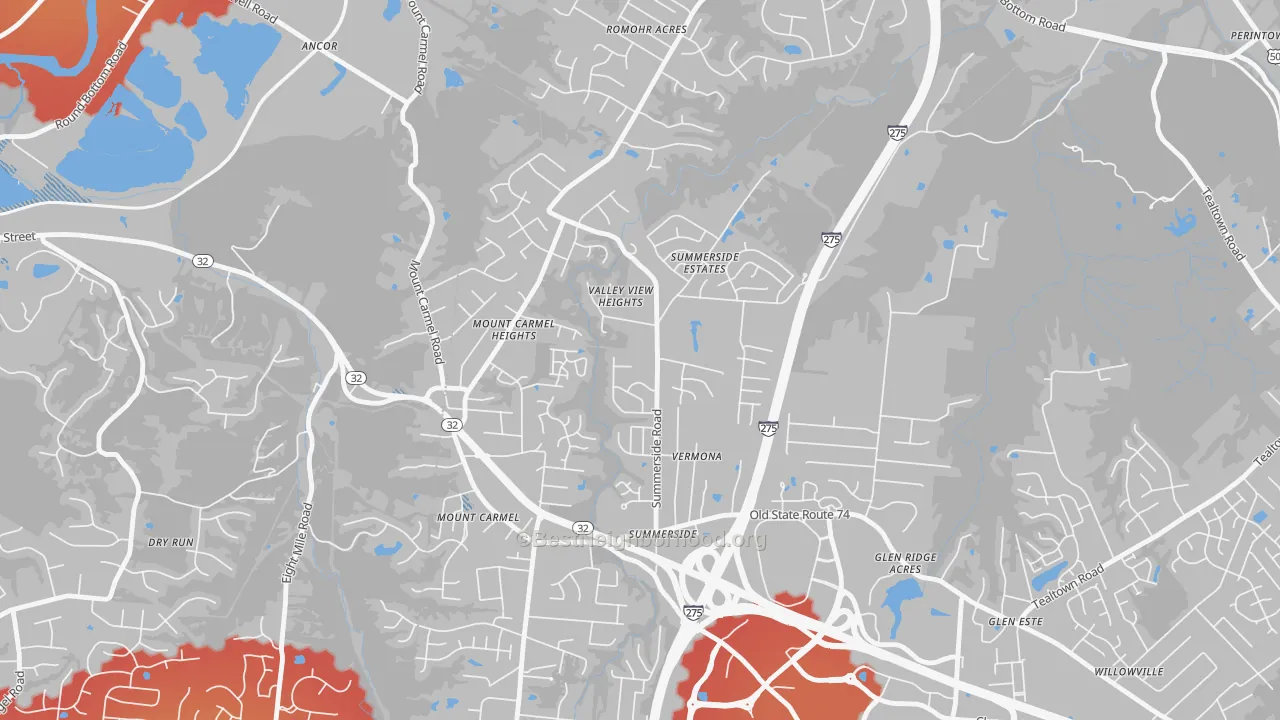 Transit Grade map of Summerside, Cincinnati, OH