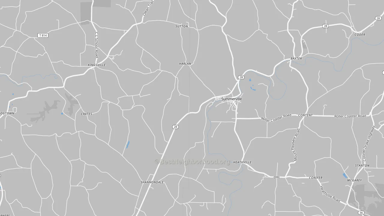 Transit Grade map of Summerville, PA