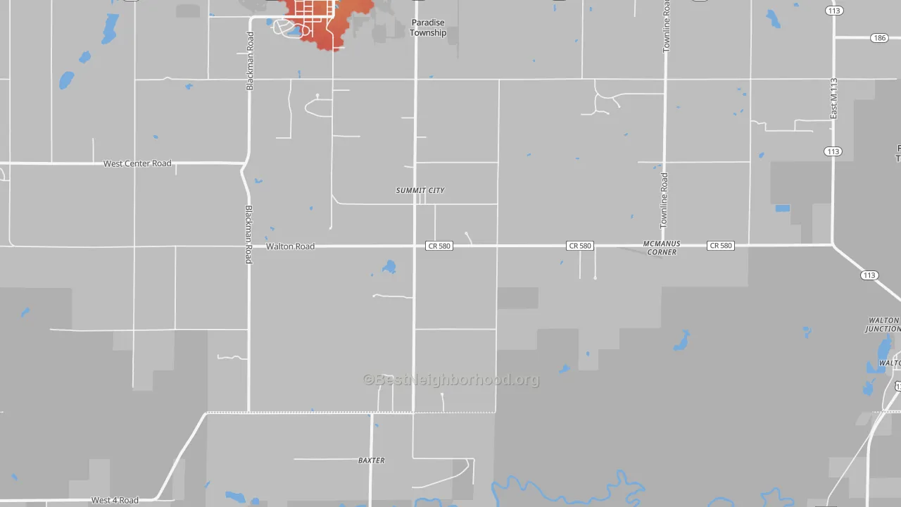 Transit Grade map of Summit City, MI