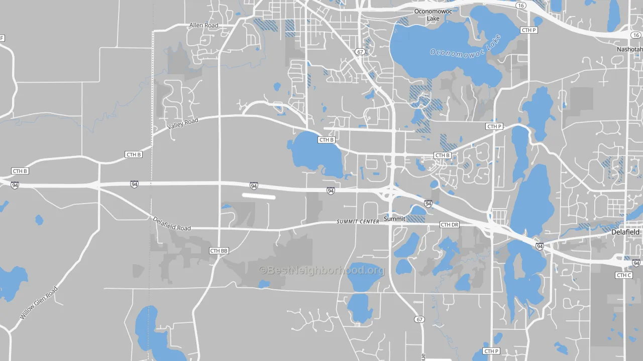 Transit Grade map of Summit Corners, WI