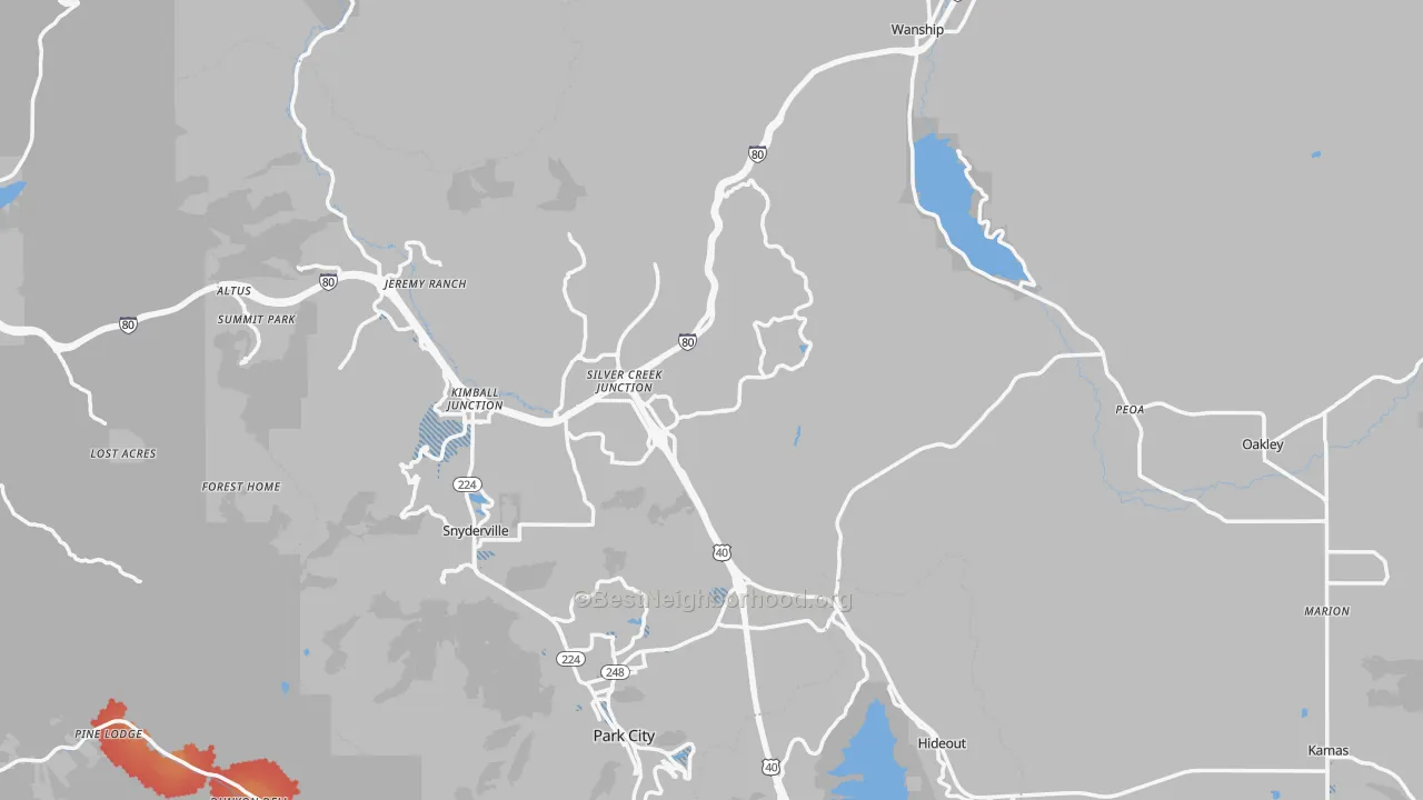 Transit Grade map of Summit County, UT