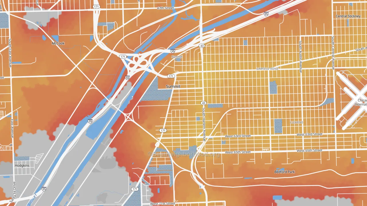 Transit Grade map of Summit, IL