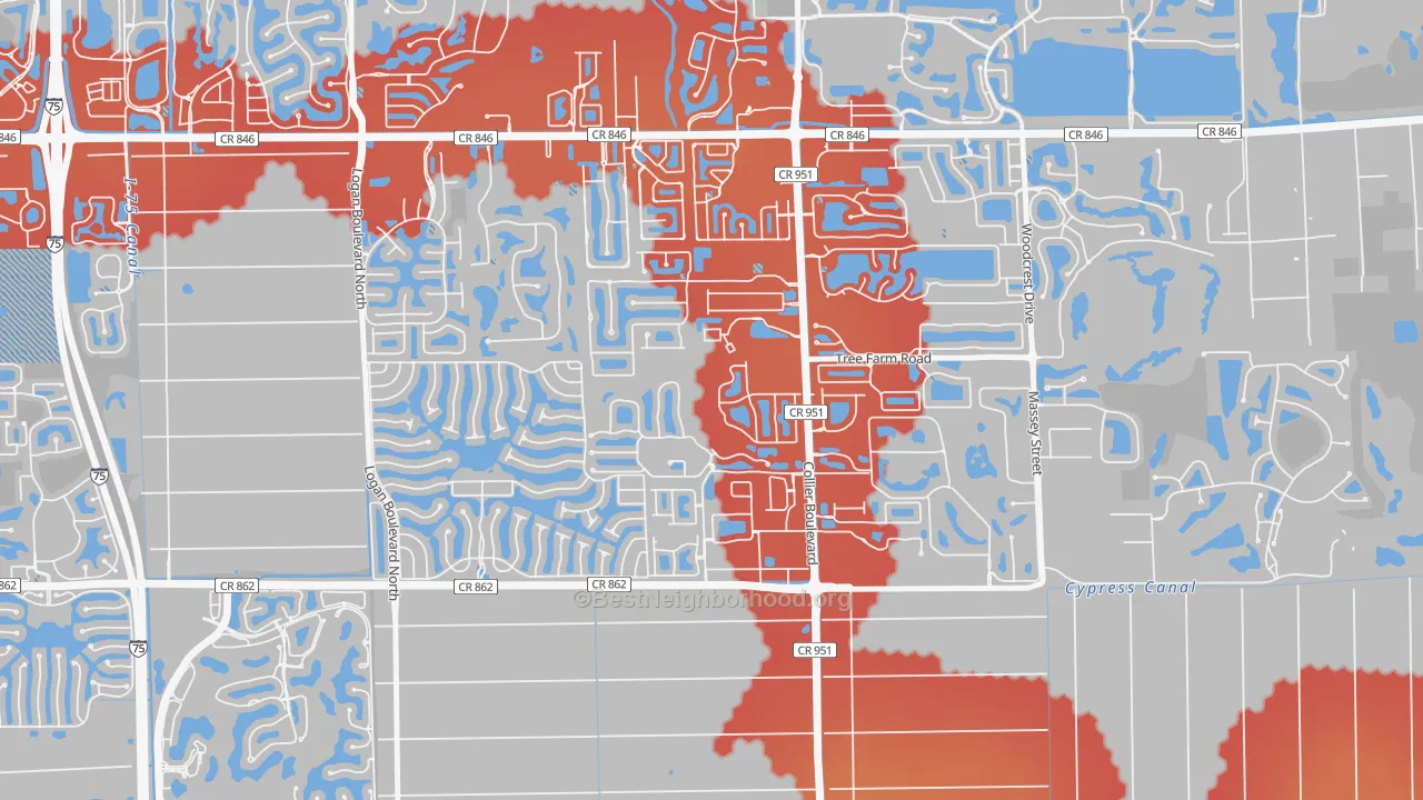 Transit Grade map of Summit Place in Naples, Naples, FL