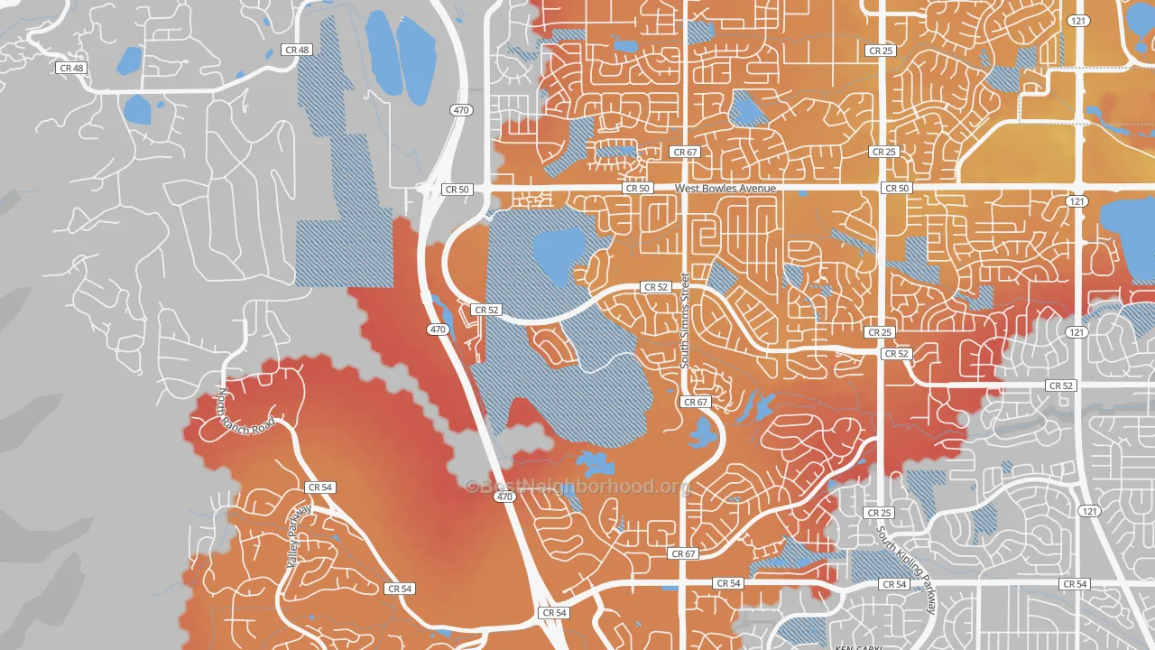 Transit Grade map of Summit Ridge at West Meadows, Dakota Ridge, CO