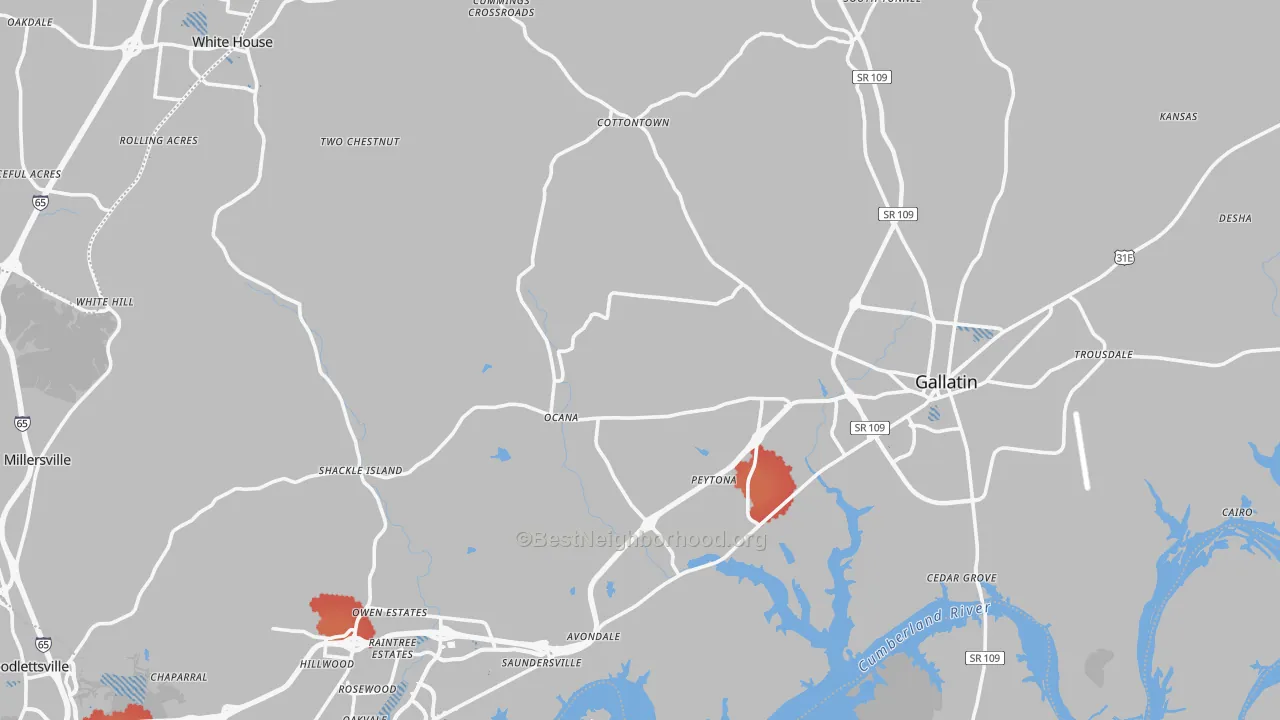 Transit Grade map of Sumner County, TN