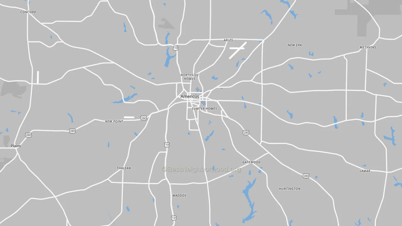 Transit Grade map of Sumter County, GA