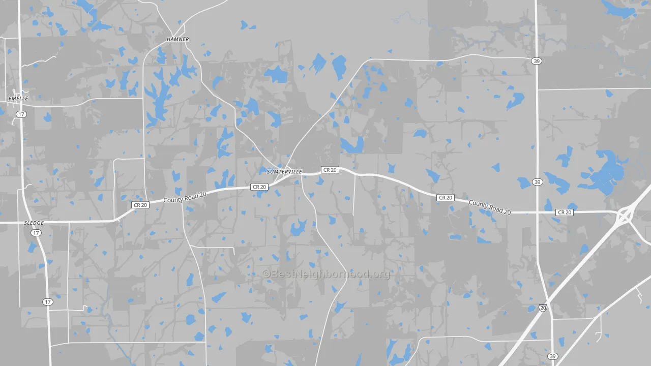 Transit Grade map of Sumterville, AL