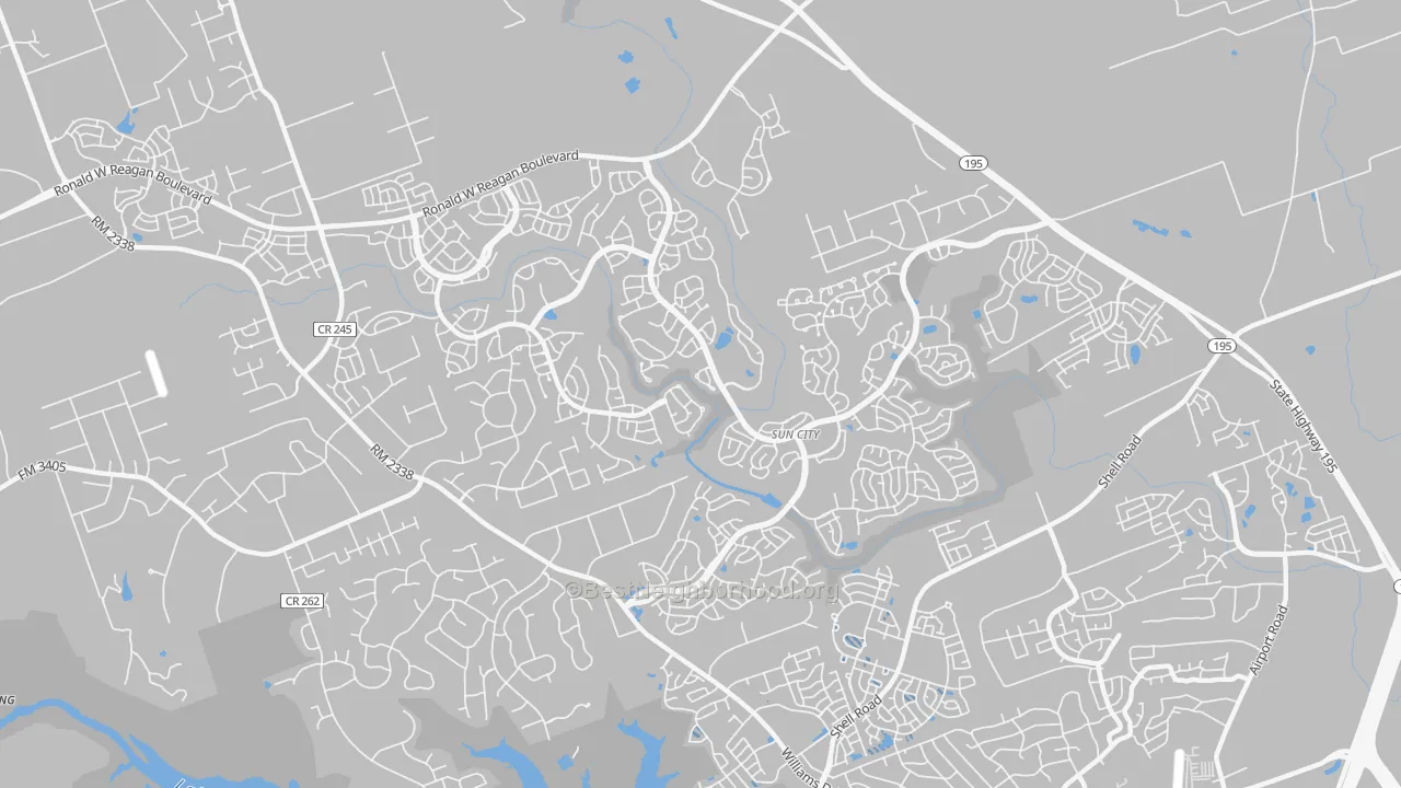 Transit Grade map of Sun City, Georgetown, TX