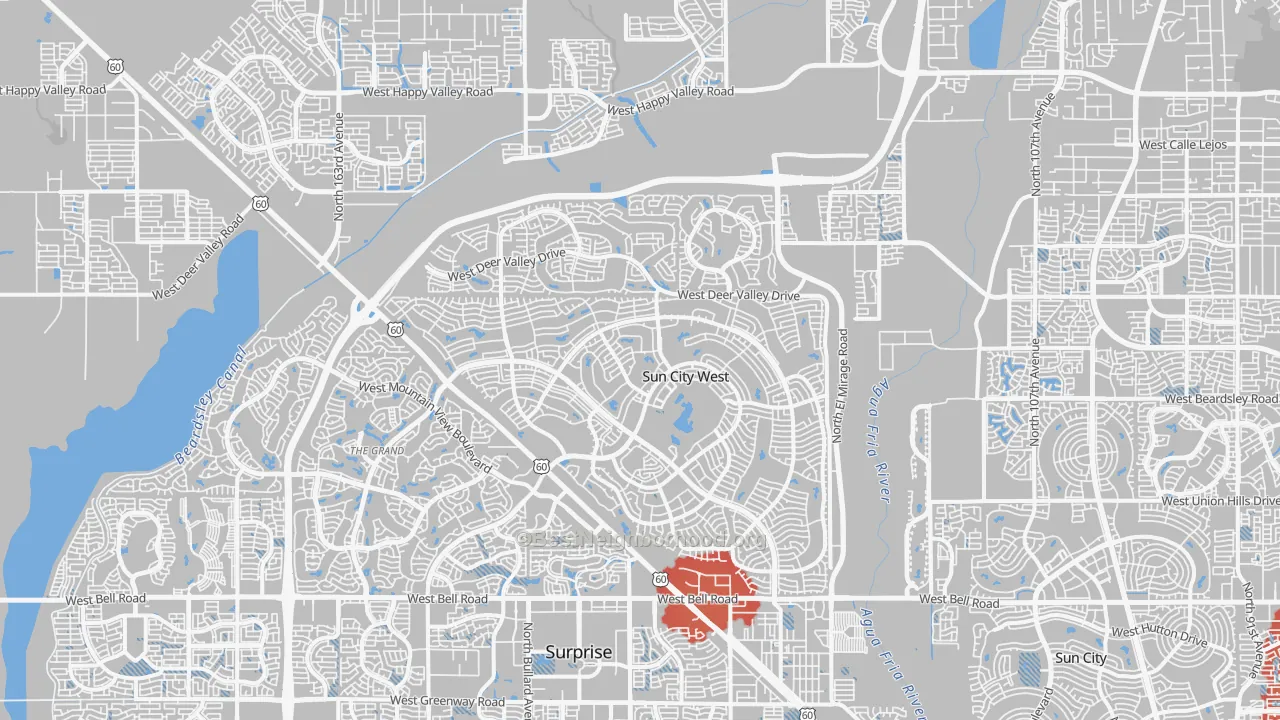Transit Grade map of Sun City West, AZ