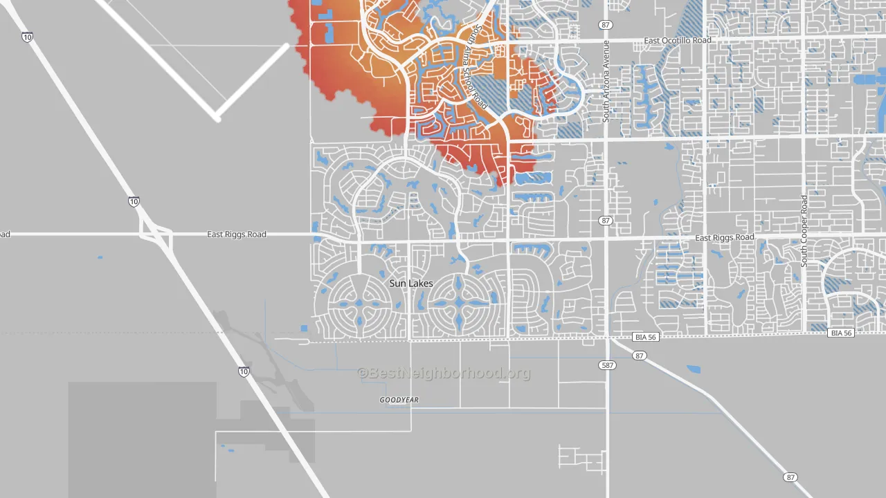 Transit Grade map of Sun Lakes, AZ