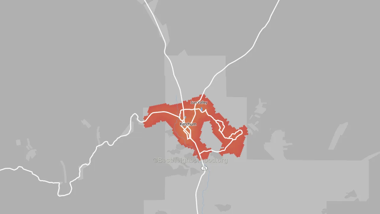 Transit Grade map of Sun Valley, ID