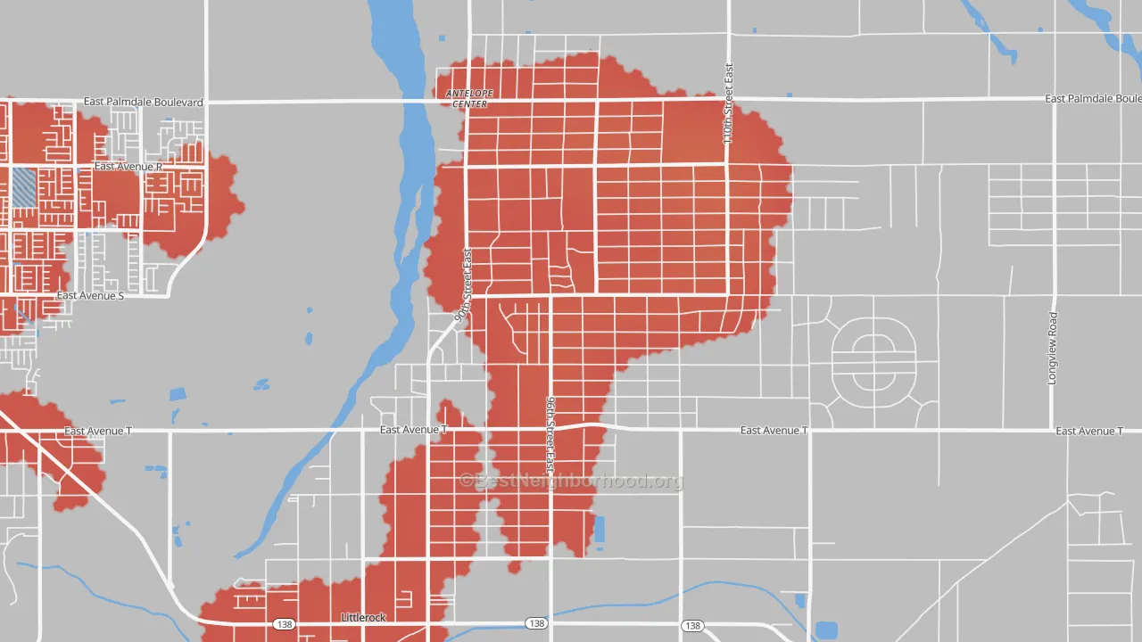 Transit Grade map of Sun Village, CA