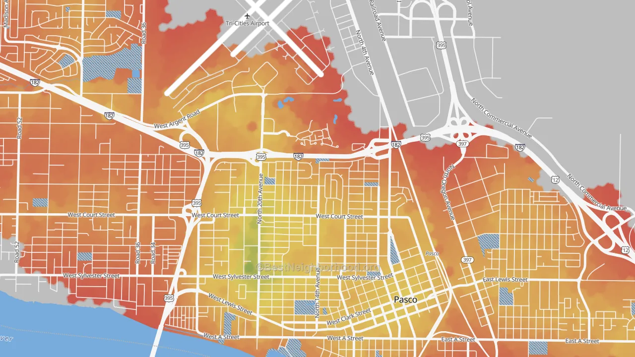 Transit Grade map of Sun Willows, Pasco, WA