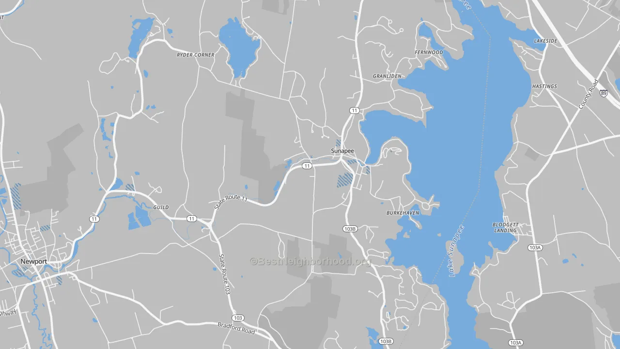 Transit Grade map of Sunapee, NH