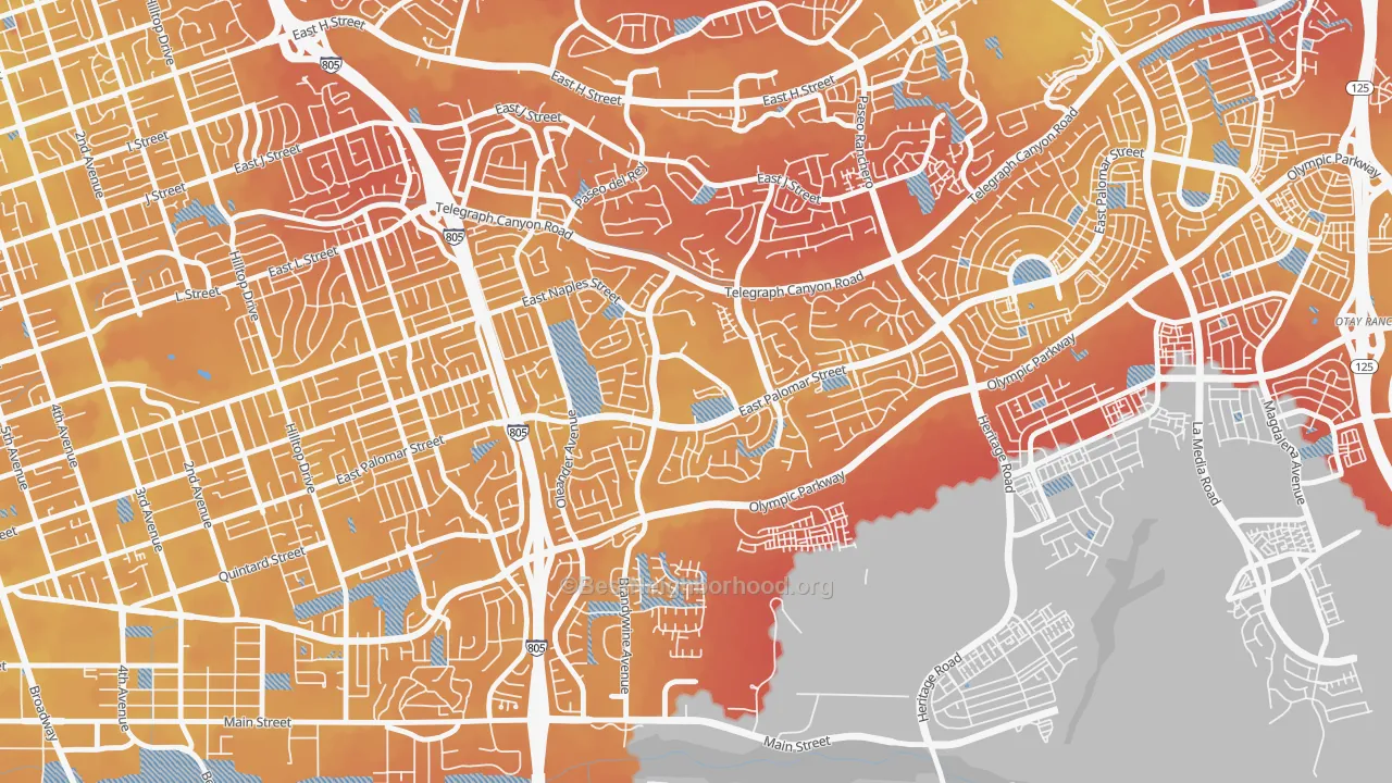 Transit Grade map of Sunbow, Chula Vista, CA
