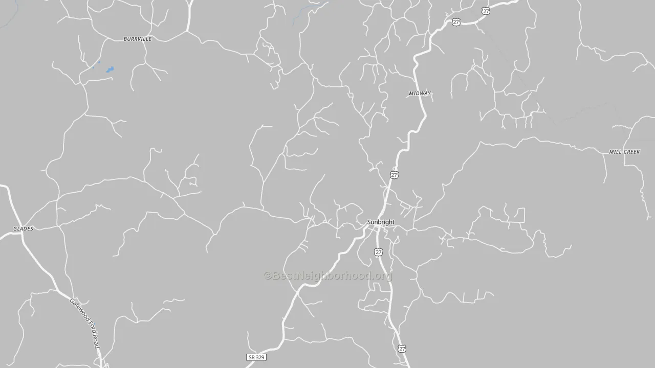 Transit Grade map of Sunbright, TN