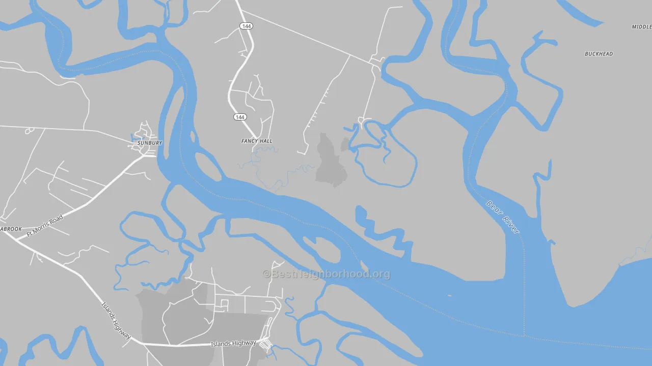 Transit Grade map of Sunbury, GA
